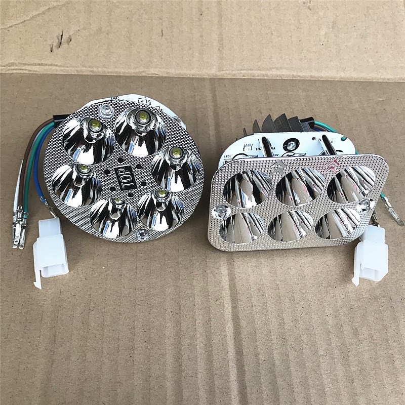 摩托车超亮LED前大灯电动车9-72V内置强光防雾灯泡踏板通用车灯