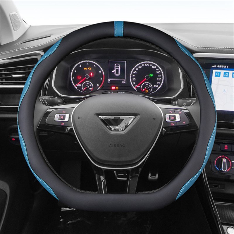 一汽大众捷达VA3 VS5 VS7汽车方向盘套四季通用柔软皮吸汗D形把套