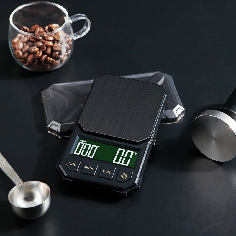 精准便携手冲咖啡电子秤咖啡专用计时称小型家用意式咖啡豆称重器