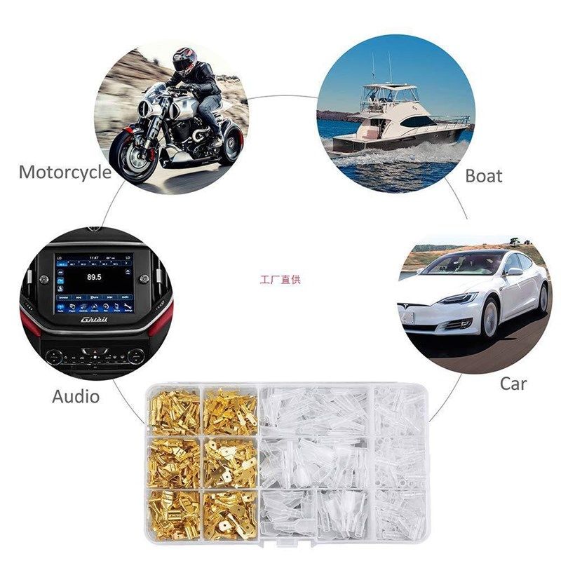 480/600pcs盒装6.3/4.8/2.8mm插簧插片护套冷压接线插拔式端子,电子/电工,接线端子,淘宝优惠券,粉丝福利购,淘宝优惠卷