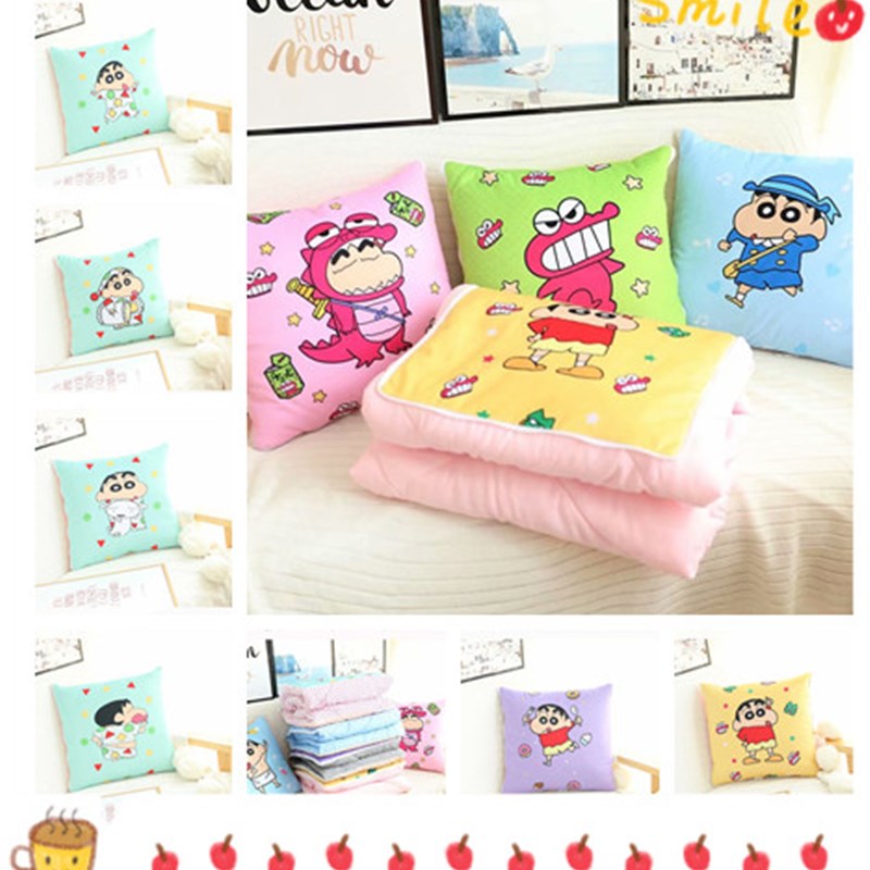 可爱卡通小清新抱枕被子两用午睡被子折叠车载办公室靠垫被空调被