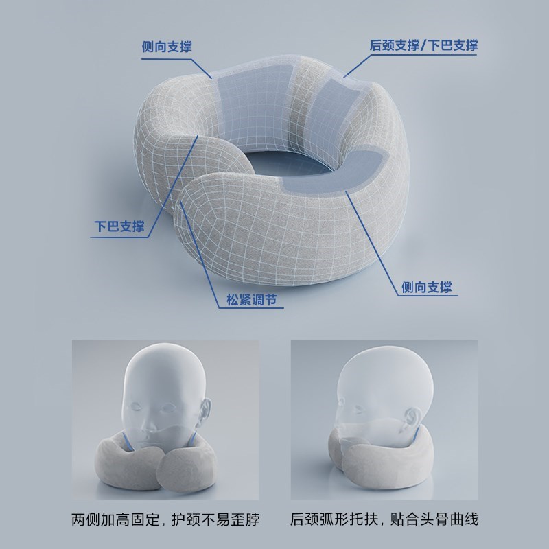 8H记忆绵U型枕多功能护颈枕飞机汽车旅行枕头U形护脖子头枕车用