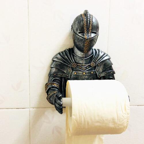 中世纪铁骑士风士兵厕所卫生间纸巾筒架 挂壁式免打孔纸巾抽卷纸