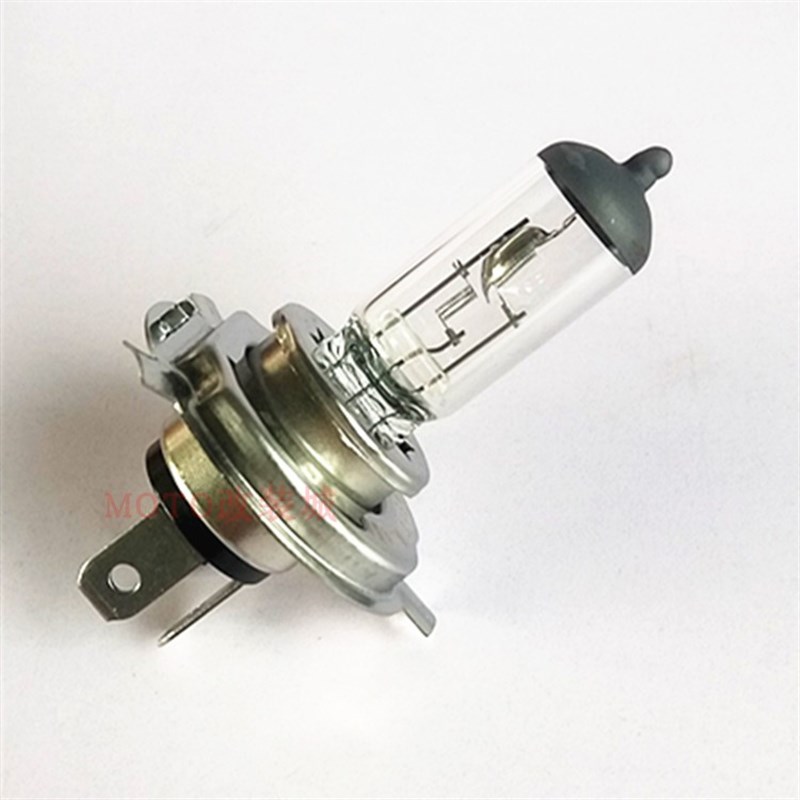 踏板摩托车三爪前大灯12V35w55W迅鹰比亚乔汽车HS1内置三脚H4灯泡