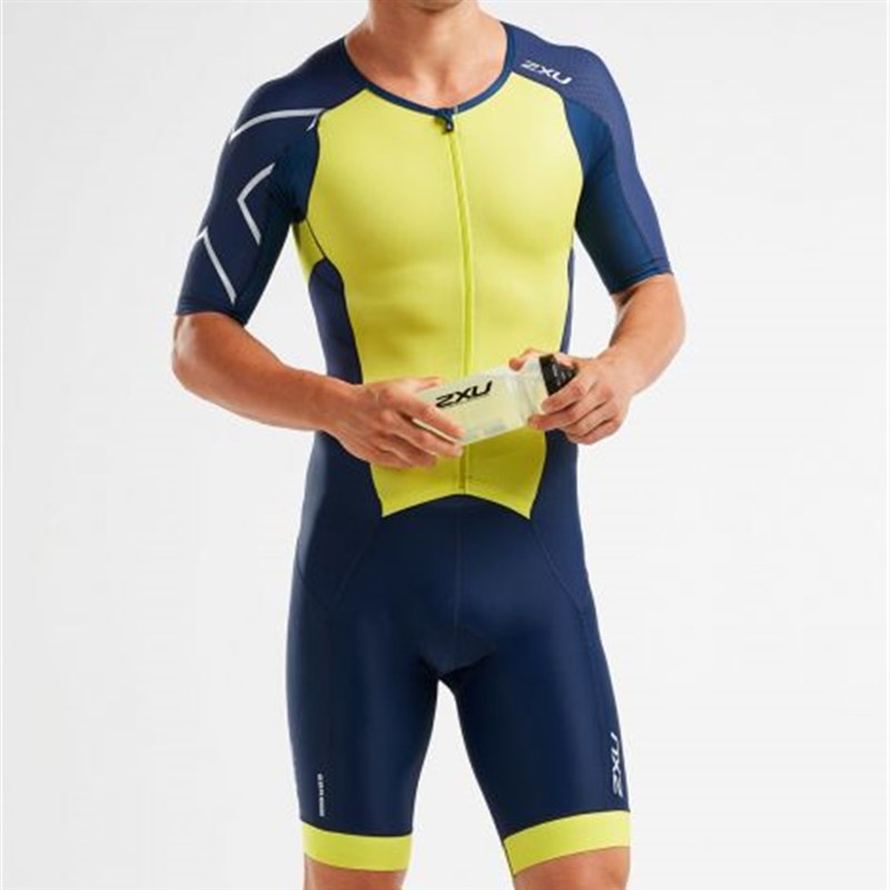 男士短袖铁人三项ZXU夏季自行车连体衣2023新款山地车骑行服套装