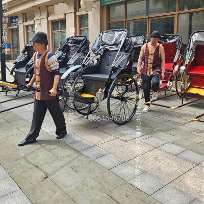 特惠可拉客的民国旧老上海仿复古人力黄包车三轮摄影陈列景区东洋