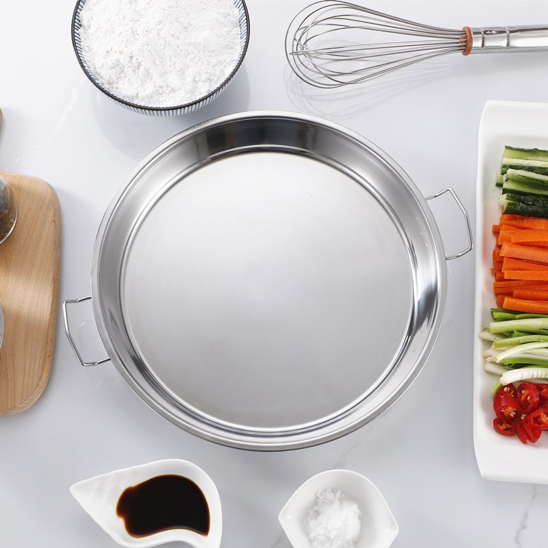 304不锈钢凉皮锣锣做凉皮的圆盘子家用罗罗肠粉蒸盘制作糕盘锣锣