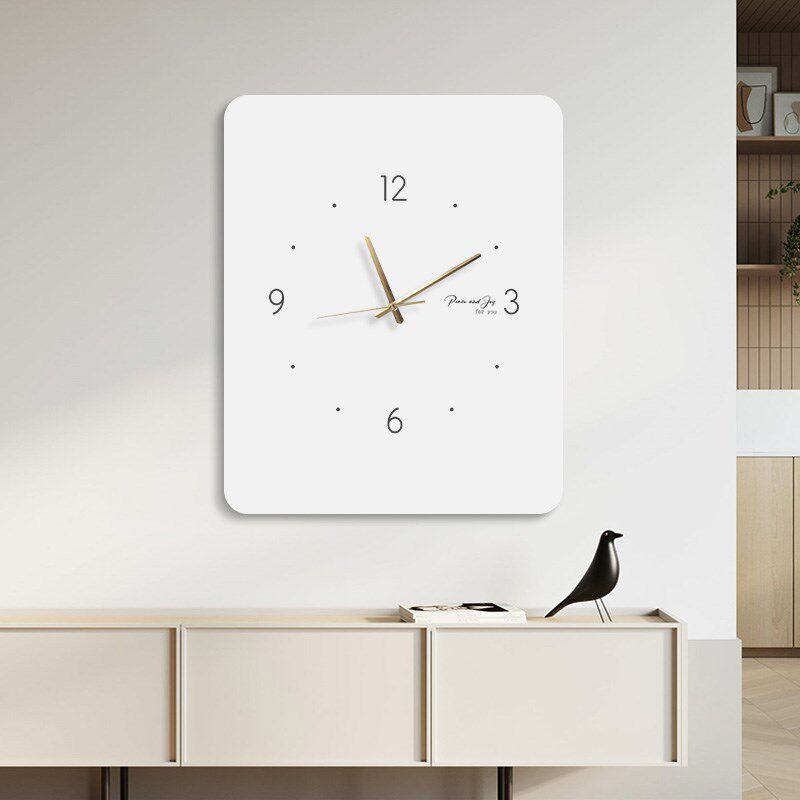 极简风电表箱装饰画带钟表竖款2024新款轻奢高级感配电箱挂钟挂画