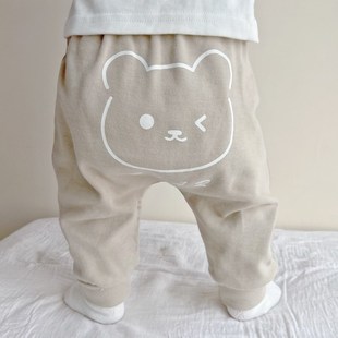 男女孩外穿纯棉宽松长裤 春秋季 子宝宝pp哈伦A类 婴儿童屁屁裤 2条装