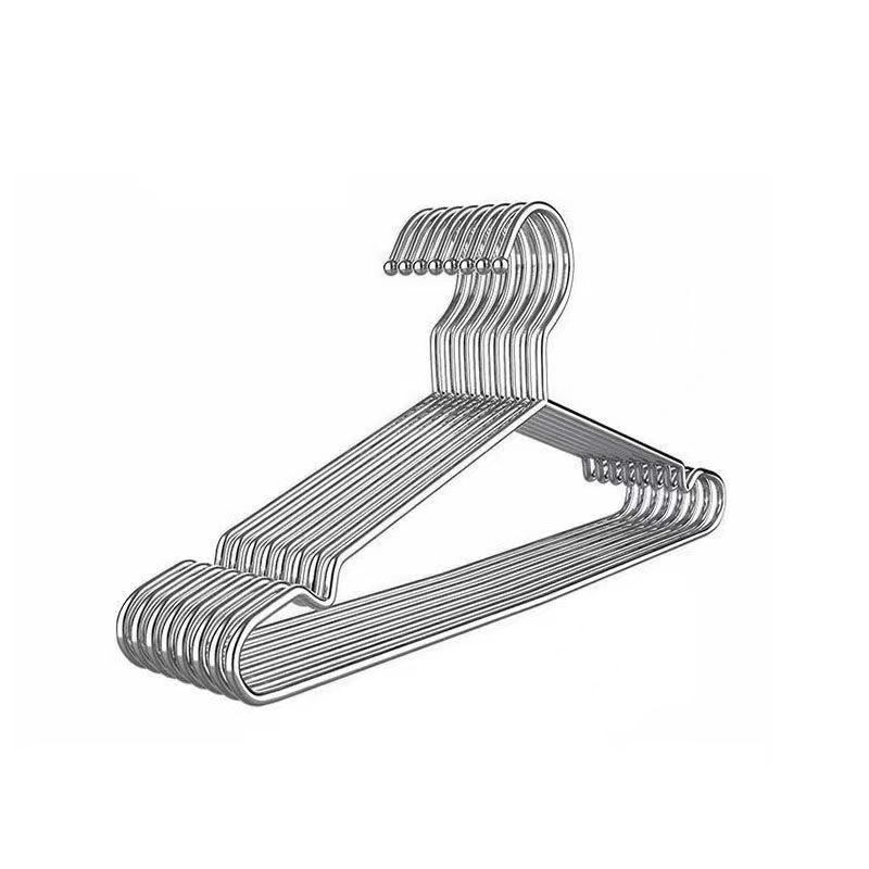 304不锈钢衣架家用挂晾衣服架子加粗加厚凉铁晒衣挂特粗实心撑子