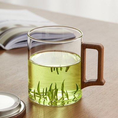 大容量玻璃泡茶杯家用耐高温办公室个K人专用喝茶杯水杯绿茶杯