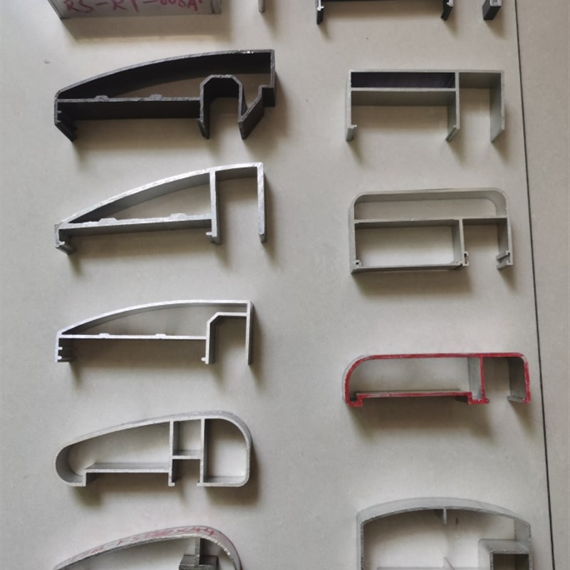 铝合金工业铝型材方管玻璃扶手卡玻璃栏杆开模定制喷涂木纹拉弯