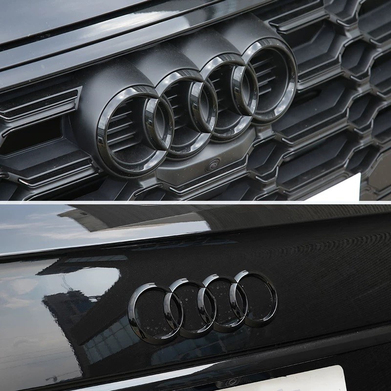 奥迪黑色车标A8L改装四环标45 55TFSI排量标四驱标尾标字母装饰贴