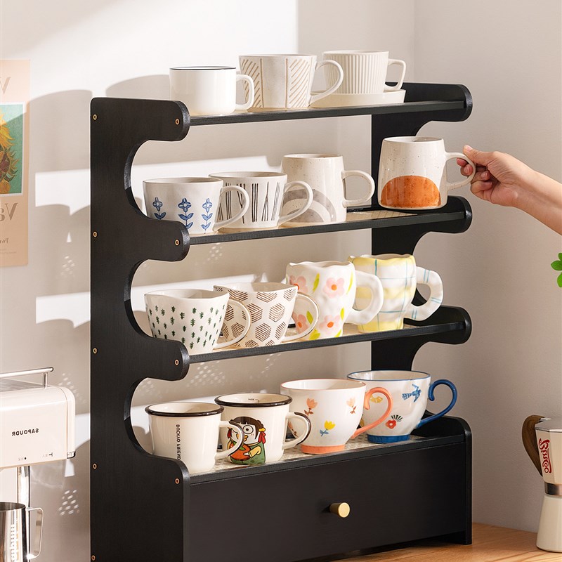 水杯子收纳置物架桌面杯架马克杯茶具水吧咖啡多层餐边柜储物家用