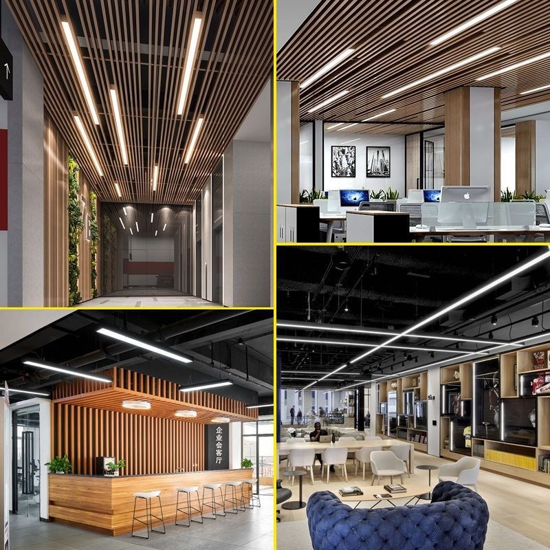 吊灯办公灯led长条灯方通灯多种安装吊线商用条形灯超市吊灯