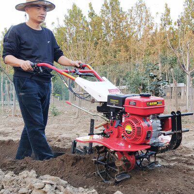 旋耕松土耕地翻土神器汽柴油微耕小型农用手扶起垄耙地开沟耕田机
