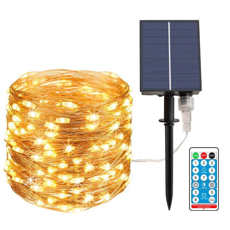 新品太阳能铜线灯串大灯珠2025铜丝灯户外婚礼节日彩灯