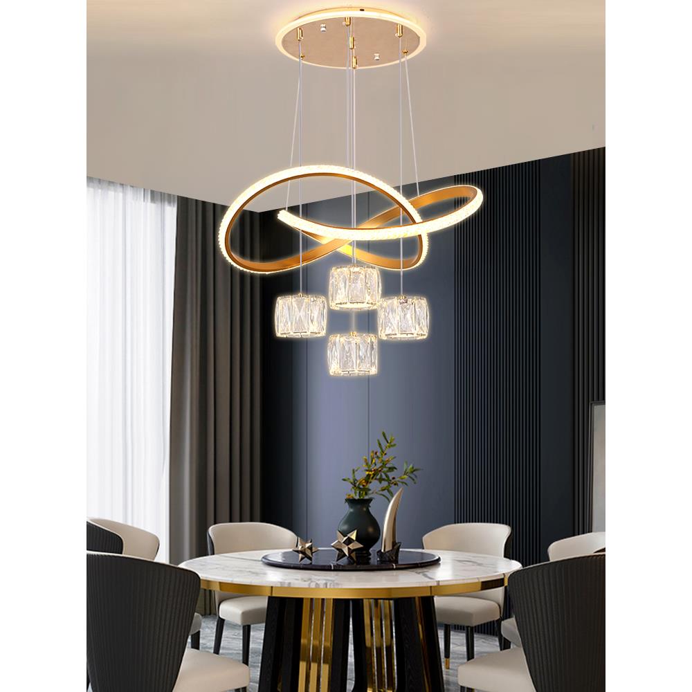餐厅灯具现代简约2025年新款饭厅餐桌灯家用大气网红轻奢水晶吊灯