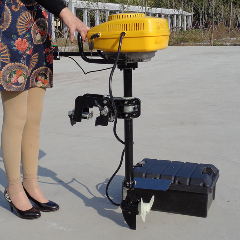 48V无刷船用船挂机12V电动挂桨机钓鱼充气船挂机橡皮艇马达价格