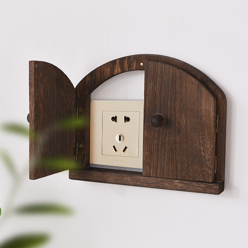 开关贴墙贴保护套家用插座面板装饰框遮挡遮丑空调口免打孔双开门