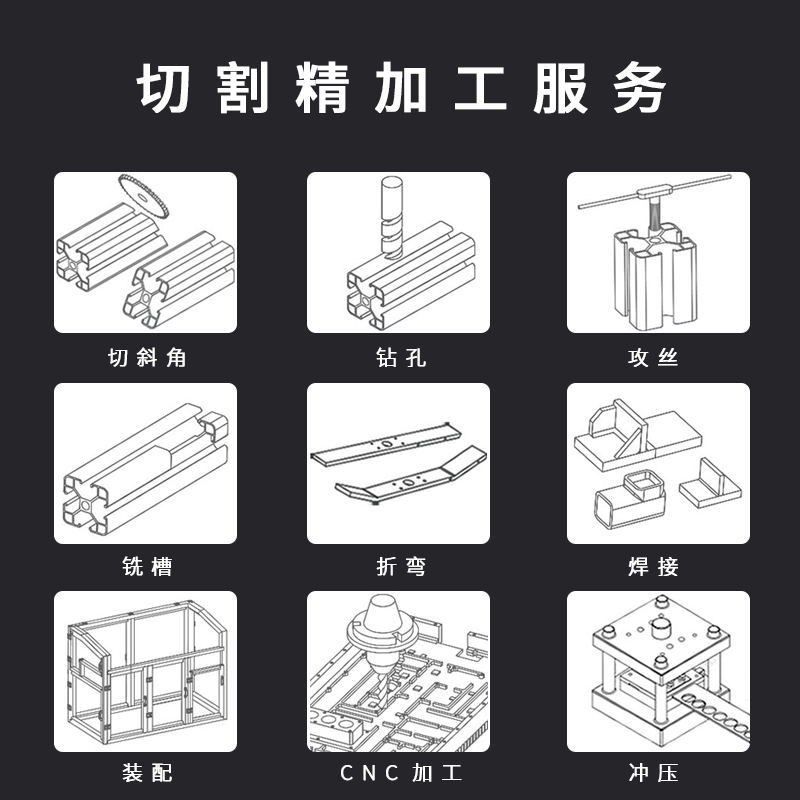 铝型材3090B铝型材铝合金方管角铝欧标导轨工业氧化铝 厂家直销