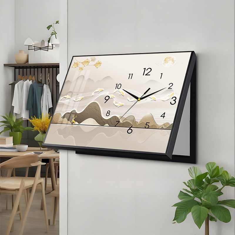 新款钟表电表箱装饰画带挂钟客厅家用遮瑕配电箱电源盒挂墙开关盒