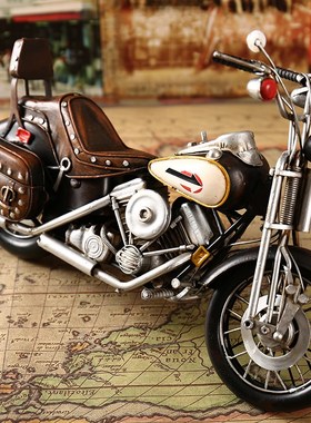 复古老式BM摩托车摆件创意商场橱窗工艺装饰品拍摄道具摆设