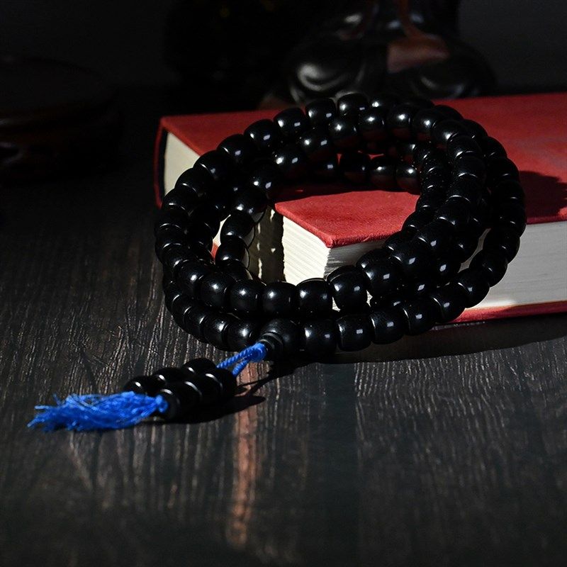 收藏级风化包浆开片老菩提根手串念珠108颗桶珠文玩手持盘串佛珠