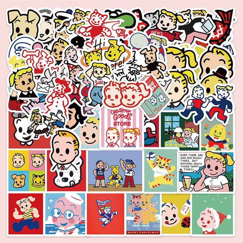 日系原田治贴纸卡通昭和可爱笔记本ipad贴画水杯防水行李箱装饰