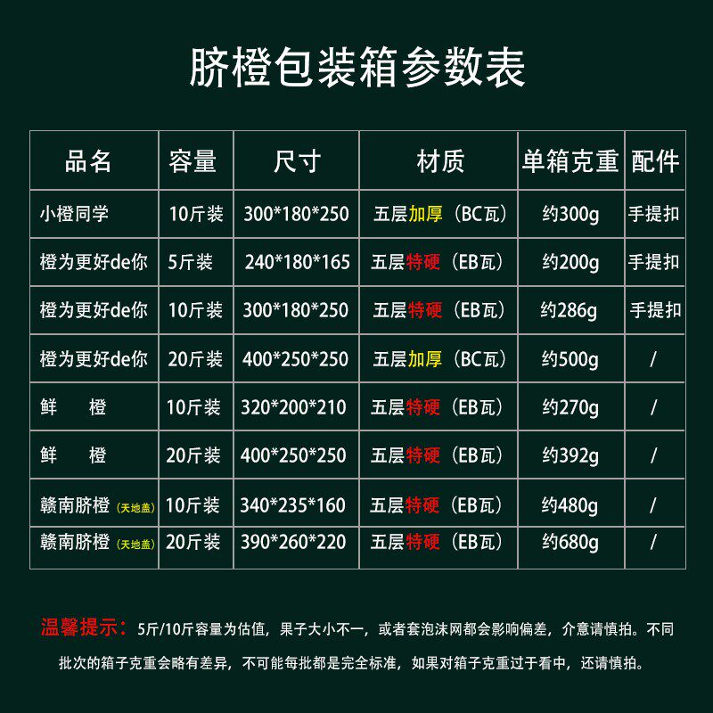 赣南脐橙箱子礼盒5斤10斤爱媛冰糖橙物流快递纸箱橙子包装箱定做