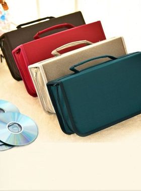 雄业超大容量cd包128片丝光布CD盒CD包光盘包家用VCD蓝光碟收纳盒