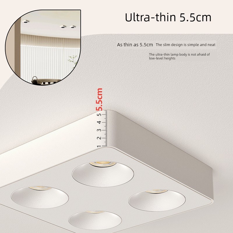 合品超薄表面安装六头大胆灯全光谱客厅无主灯防眩眼保护六孔管高