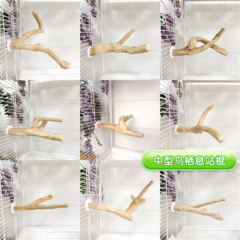 鹦鹉站棍站杆树枝站架咖啡木磨爪磨砂达洋鸟笼配件JAVA玩具用品