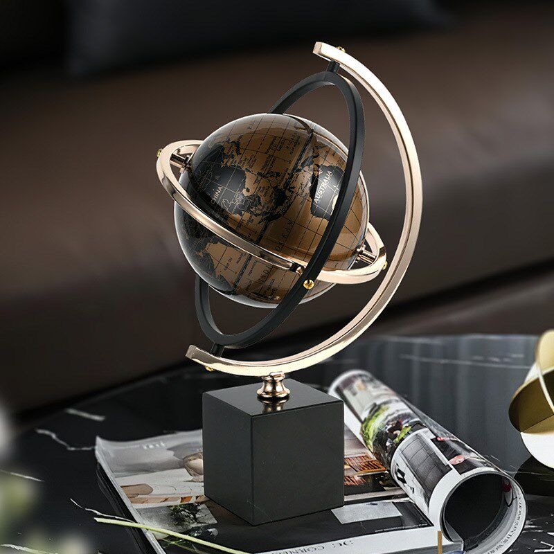 轻奢地球仪摆件桌面客厅办公室书桌家居入户玄关装饰酒柜艺术摆设