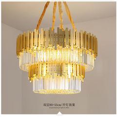 轻奢后现代K9水晶吊灯北欧后客厅餐厅豪华卧室楼梯灯欧式金色灯具