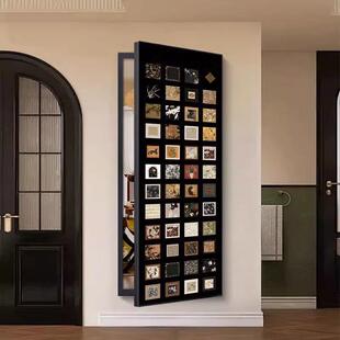 玄关全身镜隐藏式推拉镜子装饰画翻开式挂画隐形穿衣镜壁画