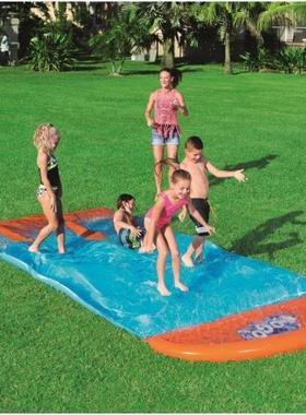 Bestway52242加长加宽三人滑水道别墅草坪儿童喷水冲浪水床滑水布