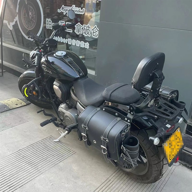 适用春风450CLC250摩托车快拆边包复古边箱折叠靠背货架尾包改装