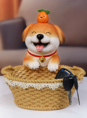 进门口玄关放钥匙收纳摆件入户鞋柜置物搬家乔迁新居客厅狗装饰品