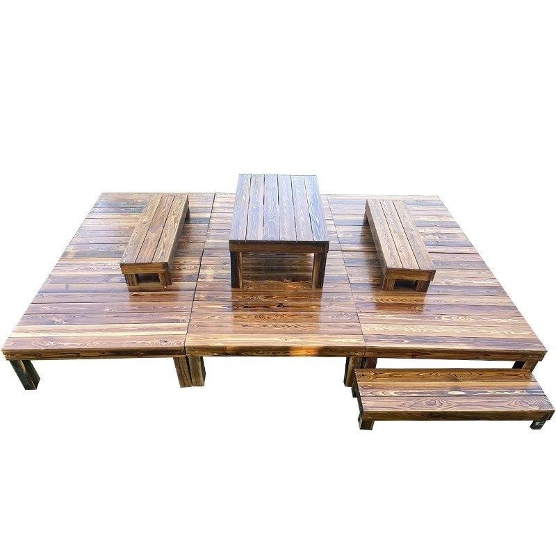 户外防腐木地台露台拼装地板庭院露营民宿露天榻榻米景观平台组合