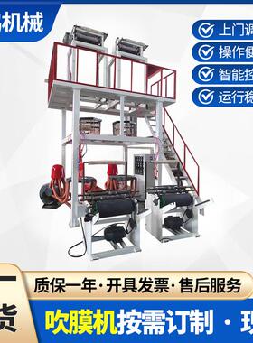 CJ-600型x2单螺杆一出二双机头吹膜机塑料袋包装袋高低压吹膜机