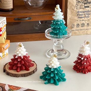 饰 雪顶松树圣诞树香薰蜡烛摆件圣诞节氛围场景布置装 元 气角落