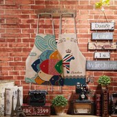 布艺围裙厨房成人防油污可爱罩衣小马鱼 棉麻田园时尚 珍珠松 韩式