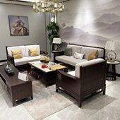 实木沙发客厅组合现代简约大小户型轻奢高端乌金木别墅新中式 家具