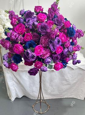 IFG外贸跨境热销婚礼庆典枚紫色蓝色75cm花球仿真花花球