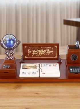 新款老板办公室桌j面上装饰品摆件高档创意文台笔筒送领导礼品定