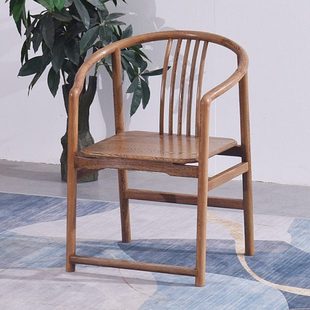 红木家具鸡翅木小圈椅茶椅新中式实木围椅仿古茶桌椅子茶室泡茶椅