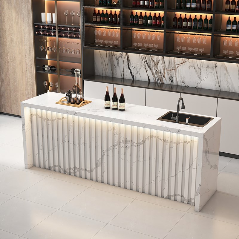公司水吧接待台大理石酒吧咖啡厅茶水间商用吧台休闲 Y区岛台