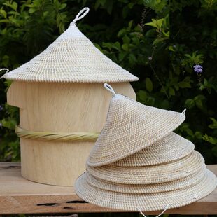 云南手工缝制牛筋草锅盖 石锅雨尖顶锅盖  蒸包子馒头专用锅盖