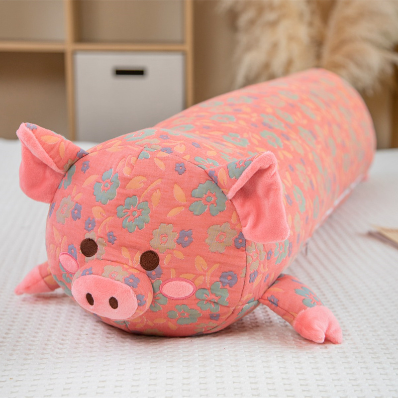 大号花布猪猪玩偶睡觉抱枕女生z长条牀上夹腿专用公仔布娃娃可拆